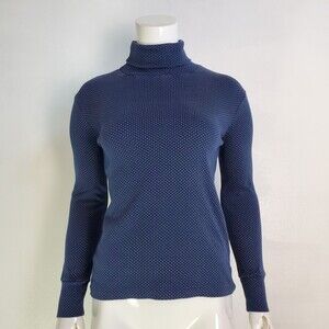 Vintage 80's Duofold Blue Polkadot Turtleneck